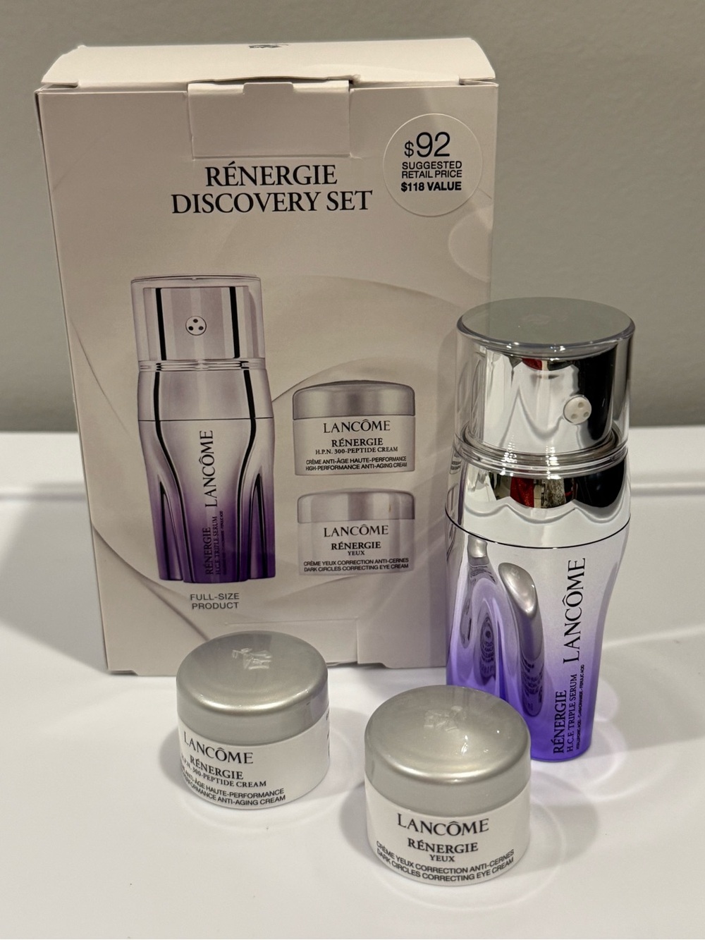 💜 Lancôme Renergie Discovery Set 3-pc: Peptide Cream, Eye Cream, Triple Serum